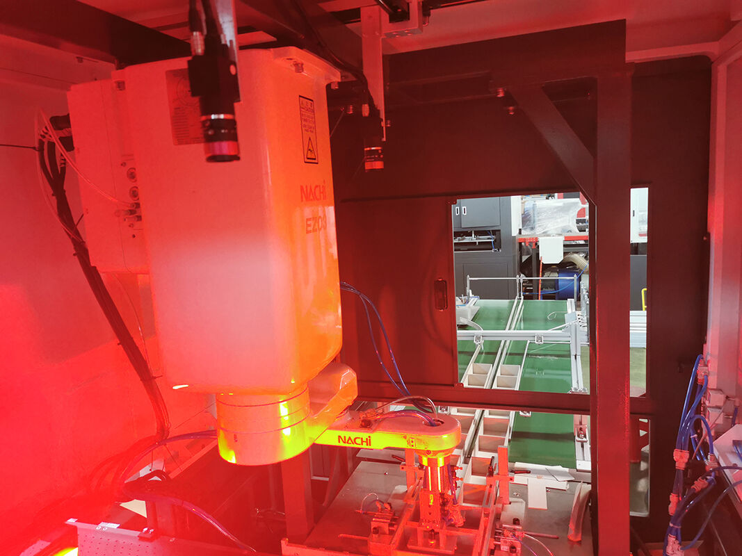 Sistem Kontrol PLC Mesin Pengemasan Kotak Otomatis Dirancang untuk Ukuran Produk Selesai L W H 400 300 140 mm dan 55 35 12 mm Proses Pengemasan