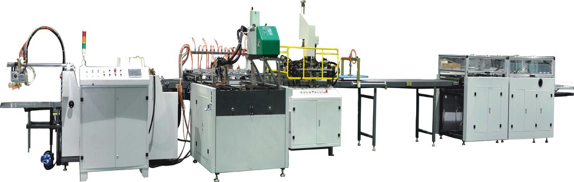 Kontrol fotoelektrik presisi tinggi Mesin pembuatan kotak kertas otomatis PLC Sistem kontrol layar sentuh Kecepatan kerja 20 hingga 30 PCS per menit