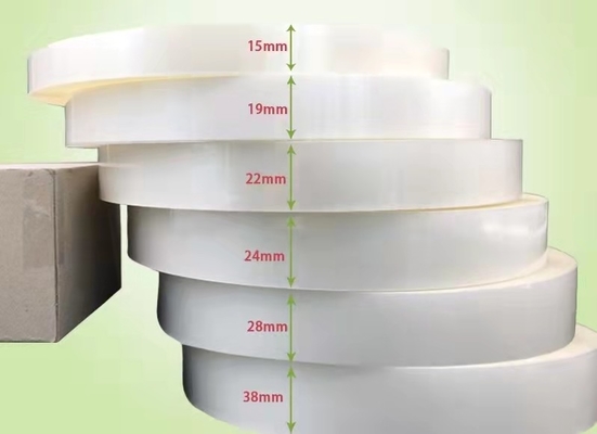 Lebar 19mm Transparan PET Hot Melt Tape Untuk Menempel Sudut Kotak